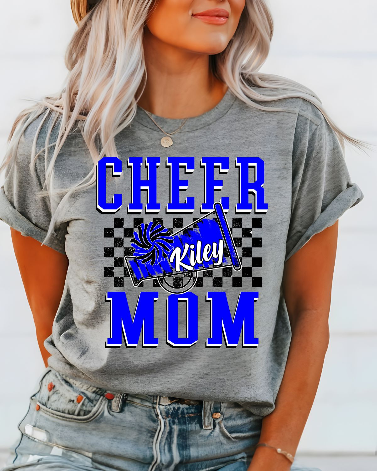 Cheer Mom Checkered Custom DTF Transfer