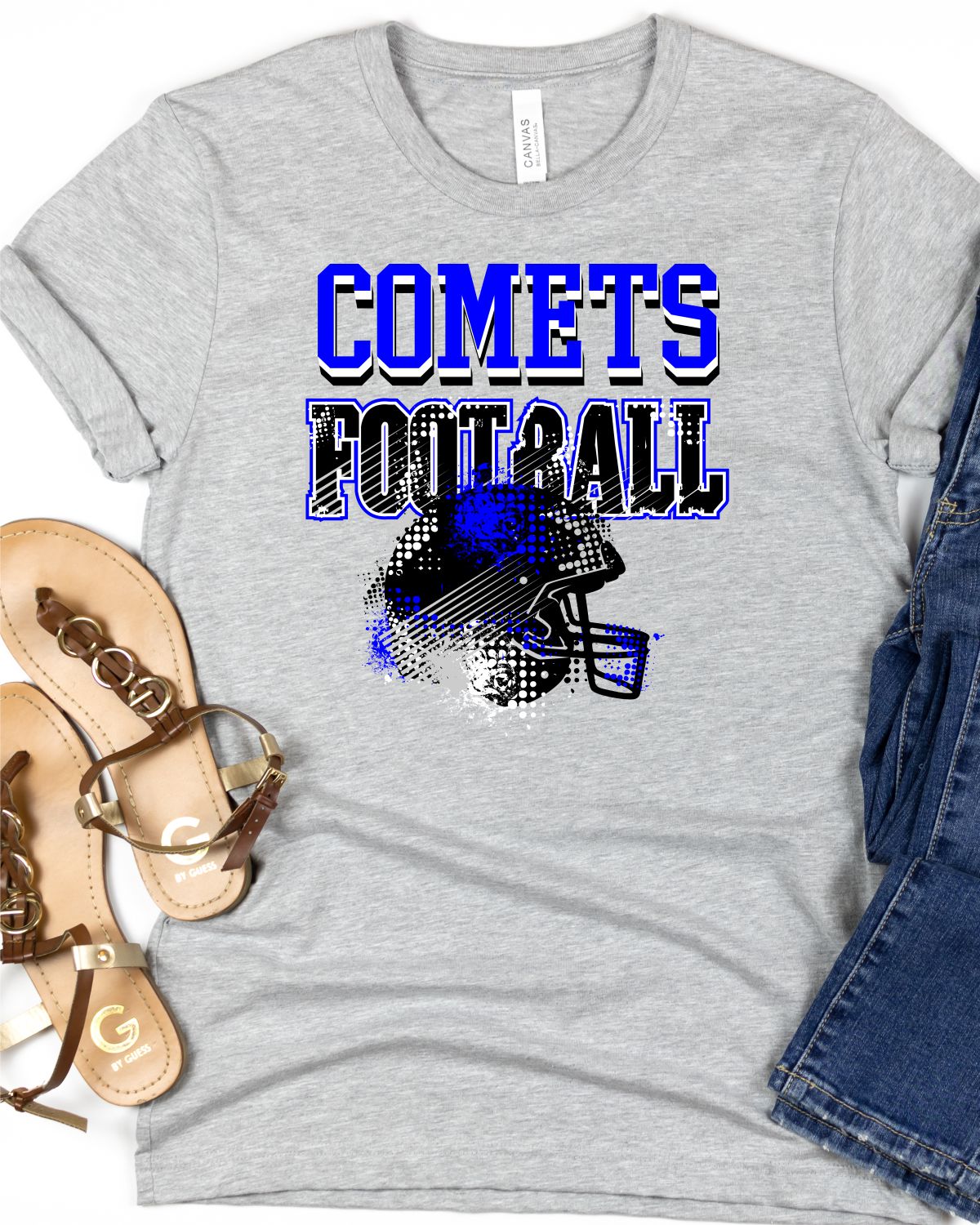 Comets Football Helmet Grunge DTF Transfer