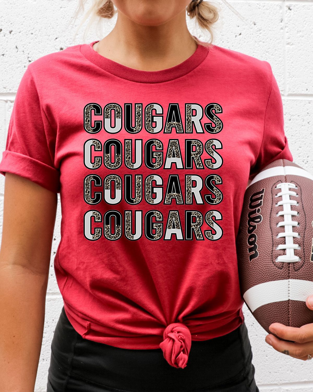 Cougars Repeating Split Lettering DTF Transfer