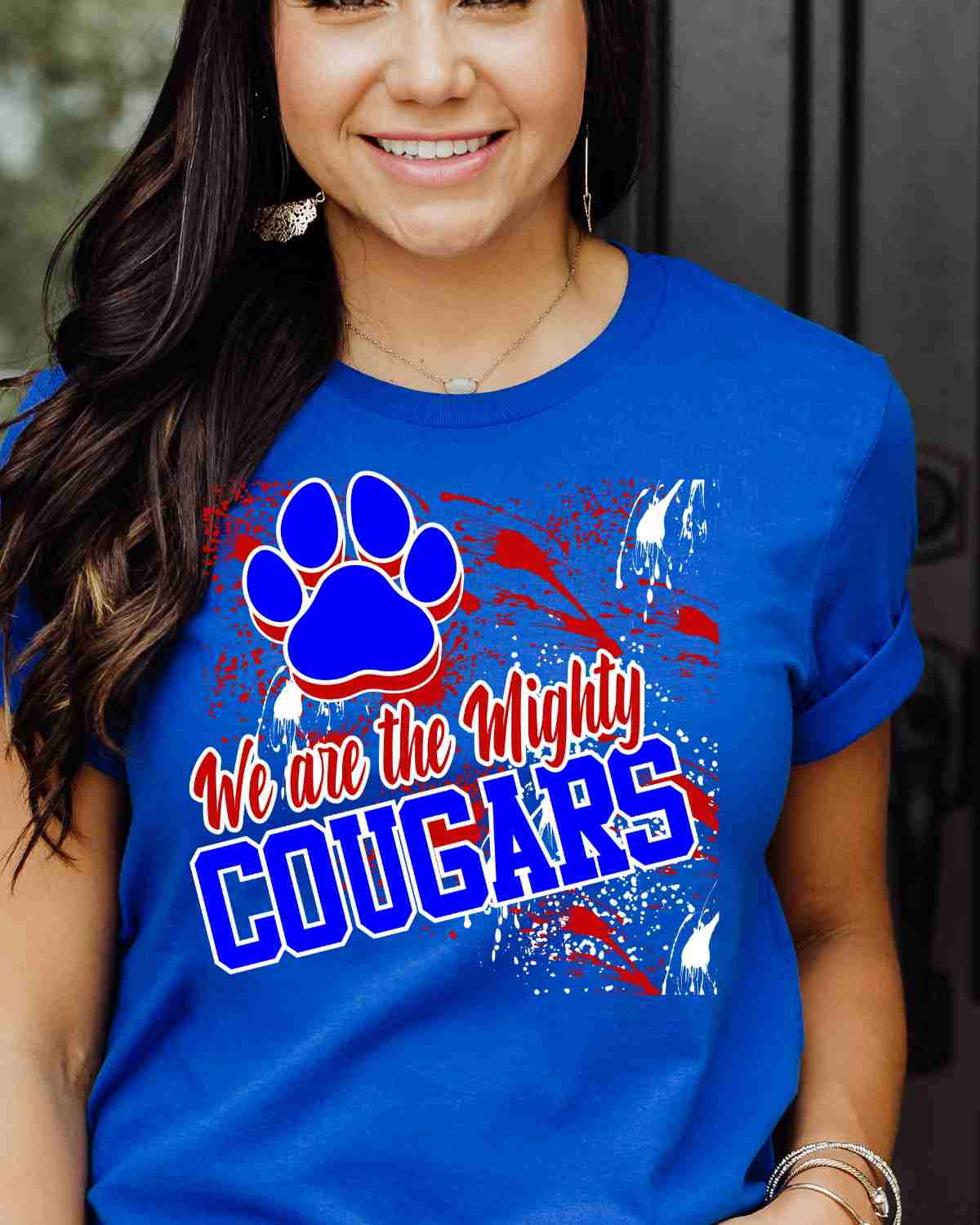 We are the Mighty Cougars Splatter DTF Transfer