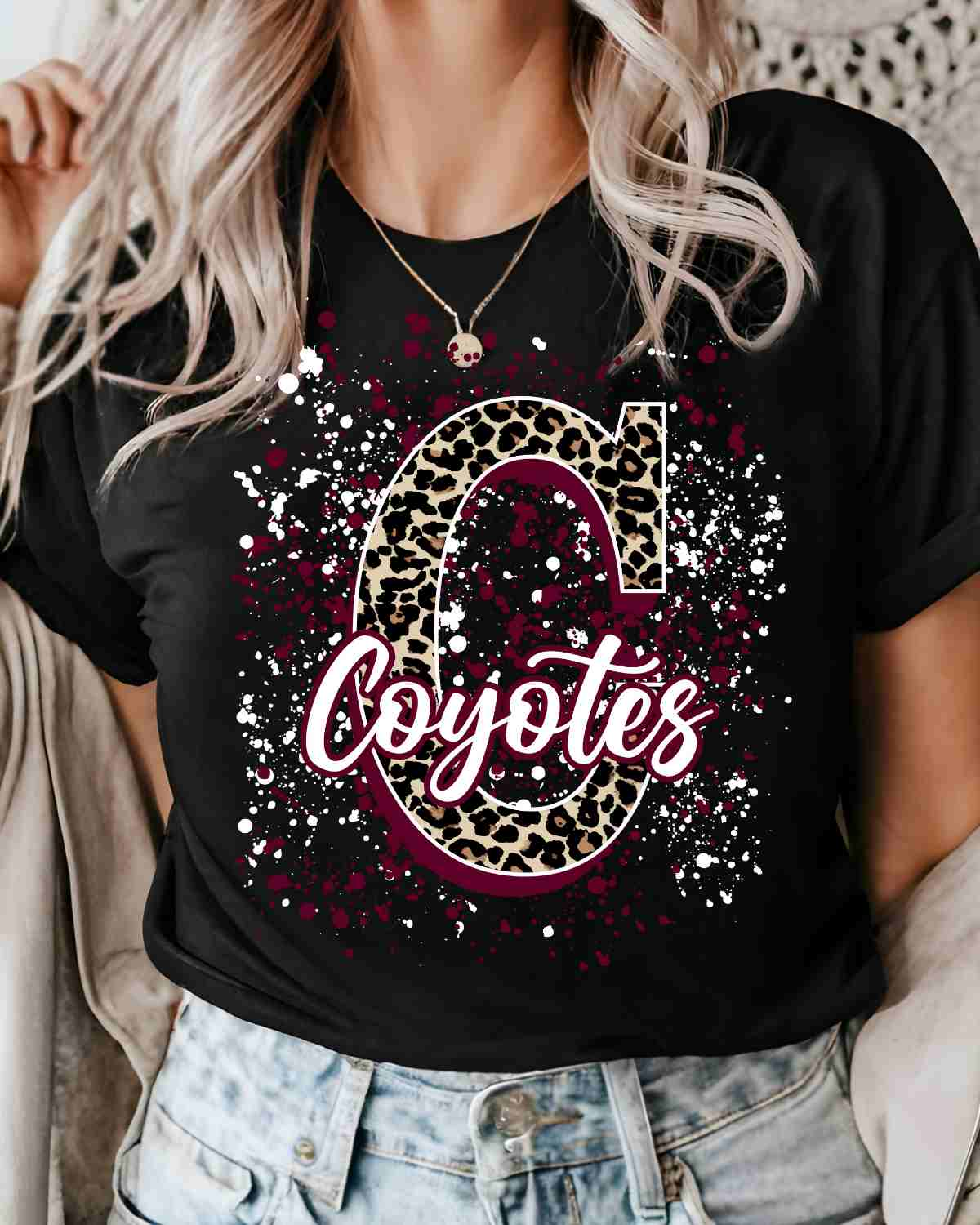 Coyotes Letter Splatter DTF Transfer