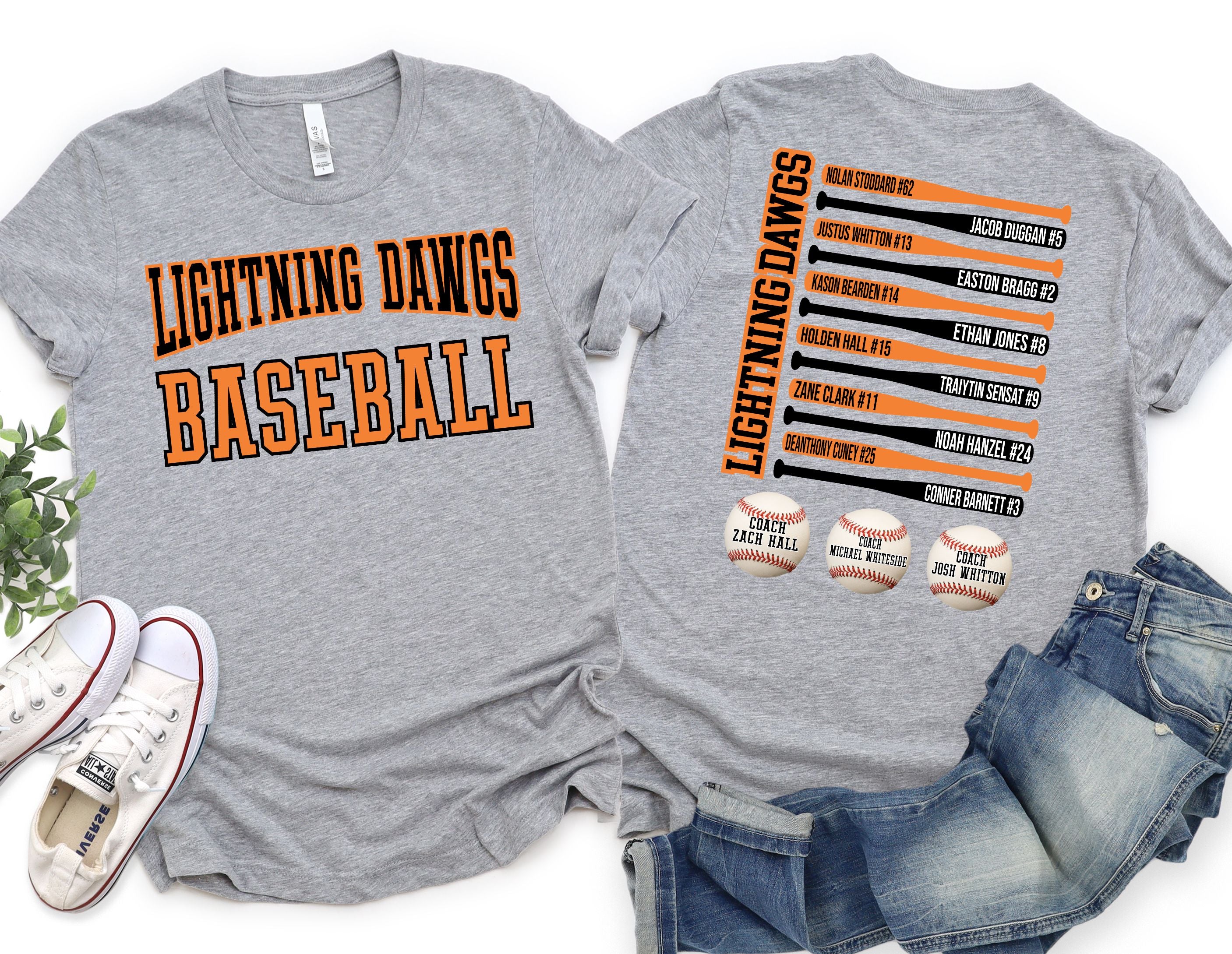 Lightning Dawgs Baseball Team Bats DTF Transfer