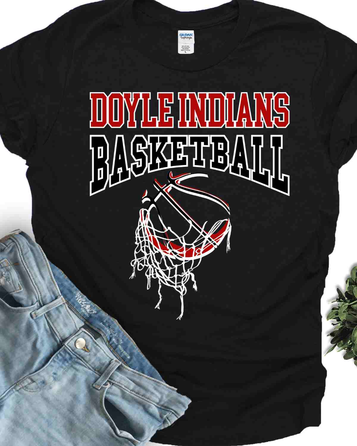 Doyle Indians Basketball Hanging Net DTF Transfer