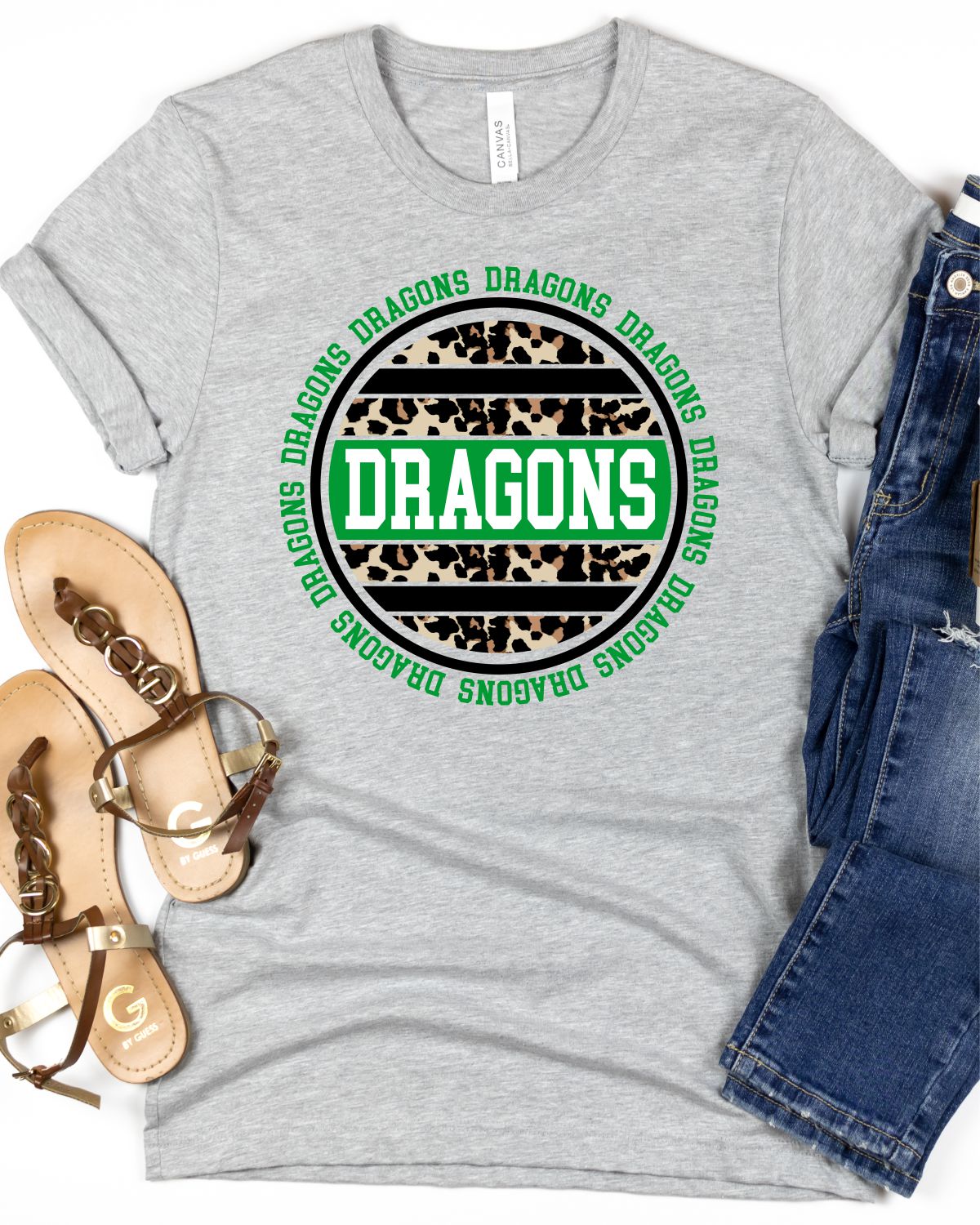 Dragons Leopard Print Circle DTF Transfer