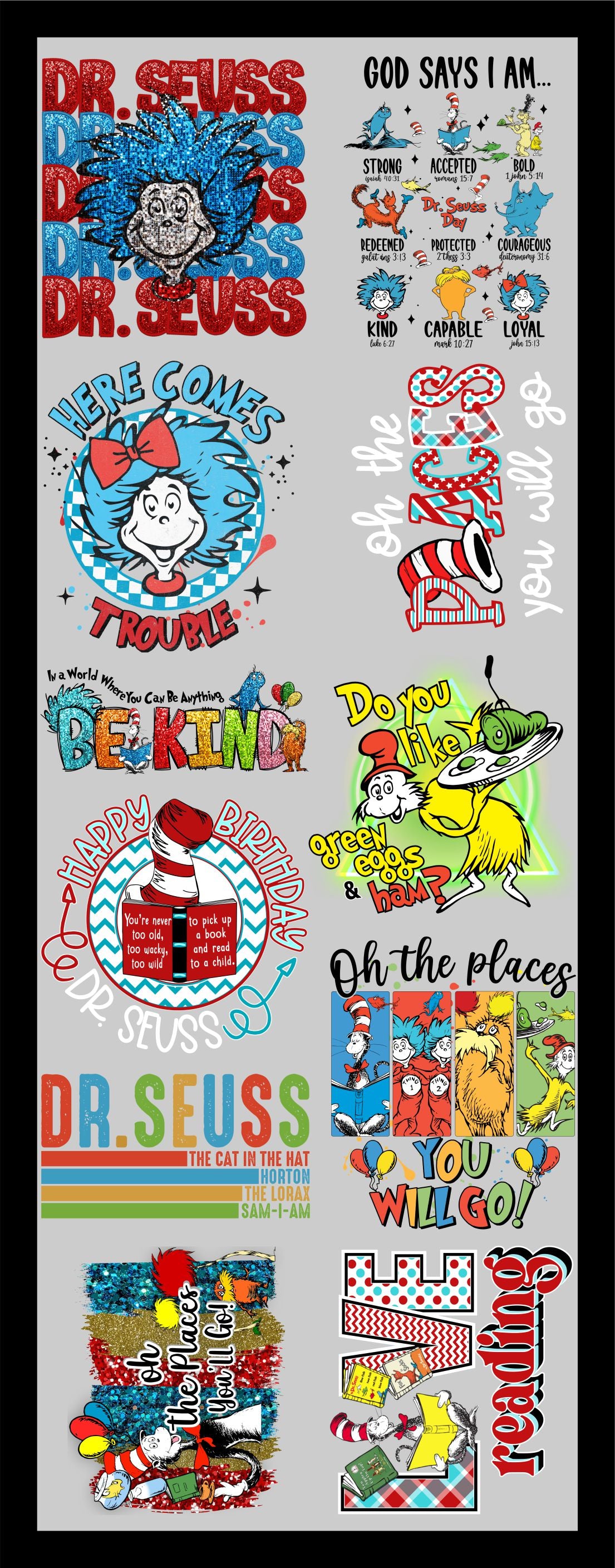 Read Across America Bundle DTF Gang Sheet