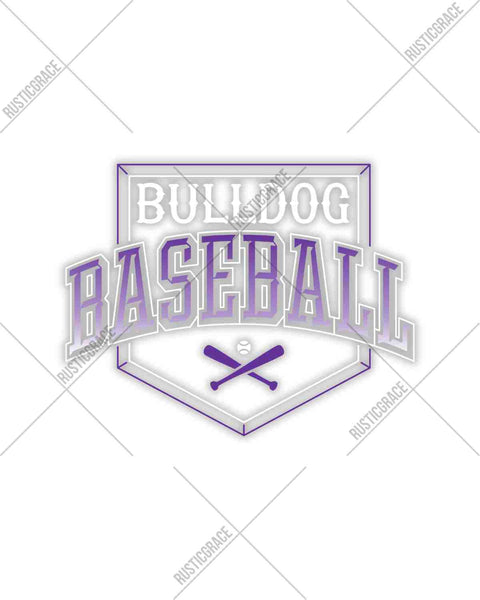 Bulldog Baseball Home Plate DTF Transfer