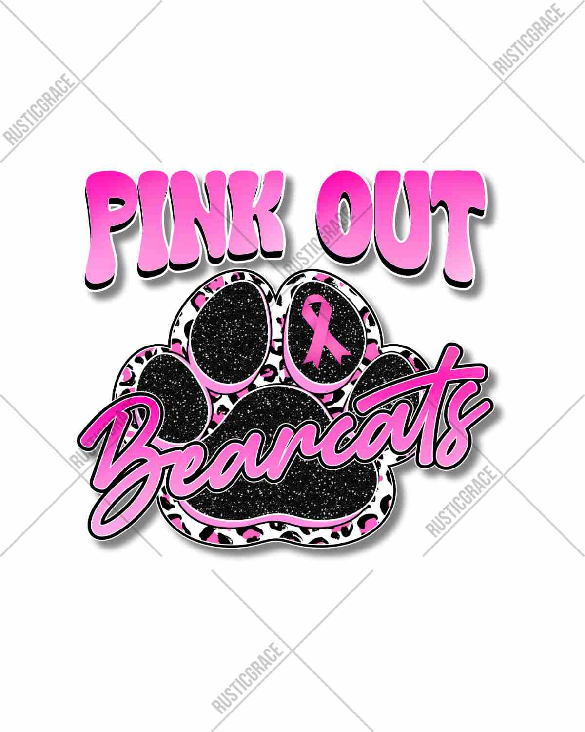 Pink Out Bearcats Paw DTF Transfer