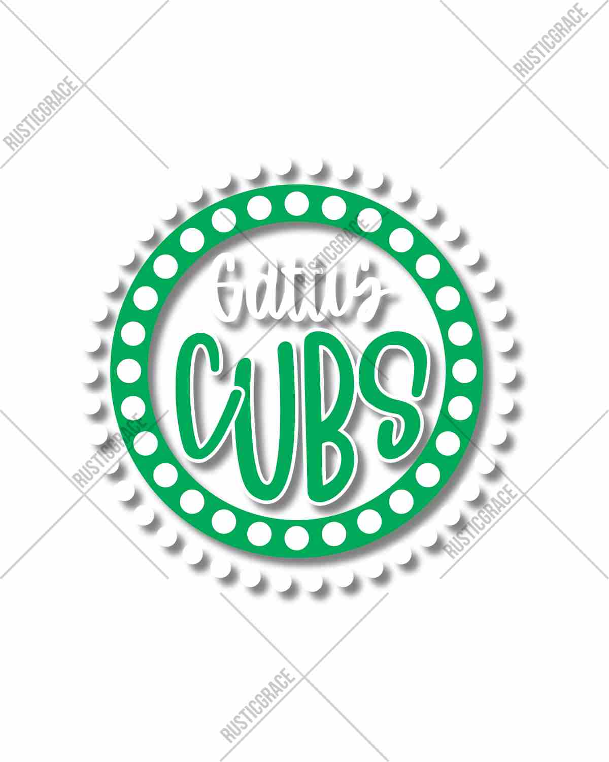 Gattis Cubs Spirit Circle Dot DTF Transfer