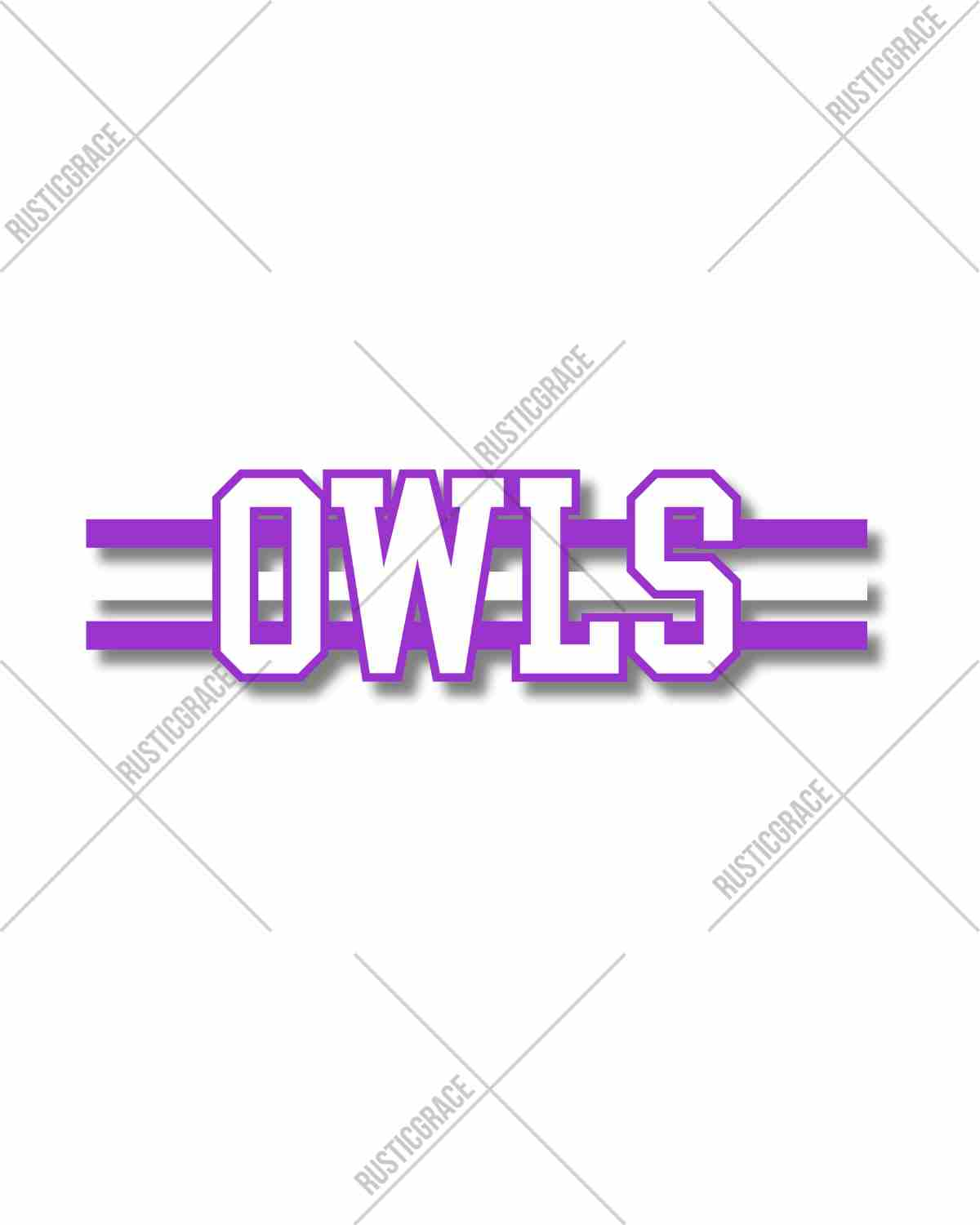 Owls Word with Lines DTF Transfer