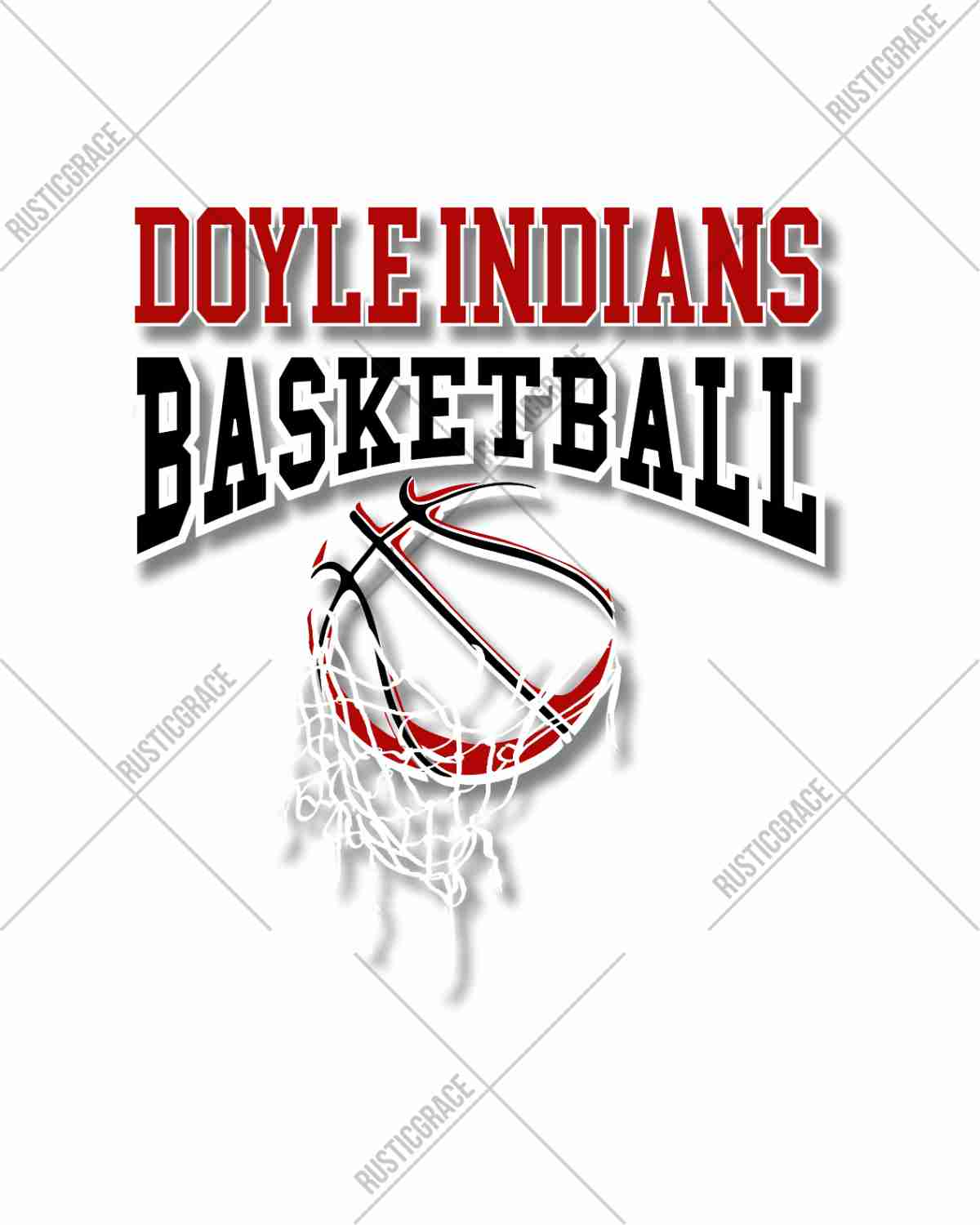 Doyle Indians Basketball Hanging Net DTF Transfer