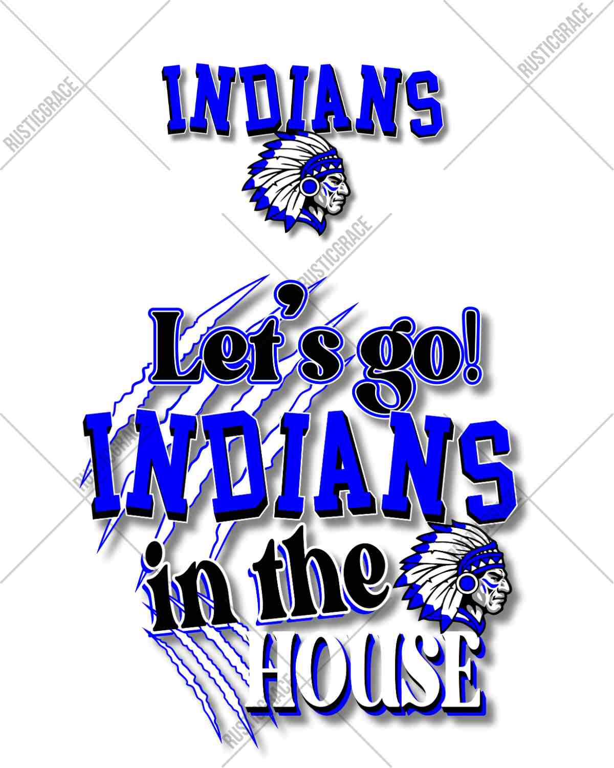 Let's Go Indians in the House DTF Transfer