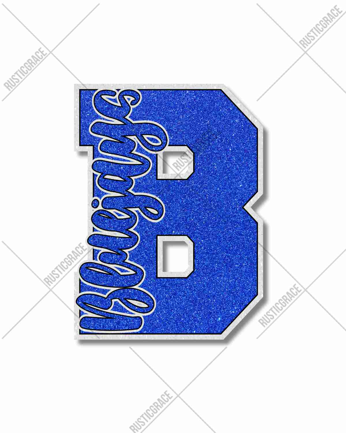 Bluejays Glitter Letter DTF Transfer