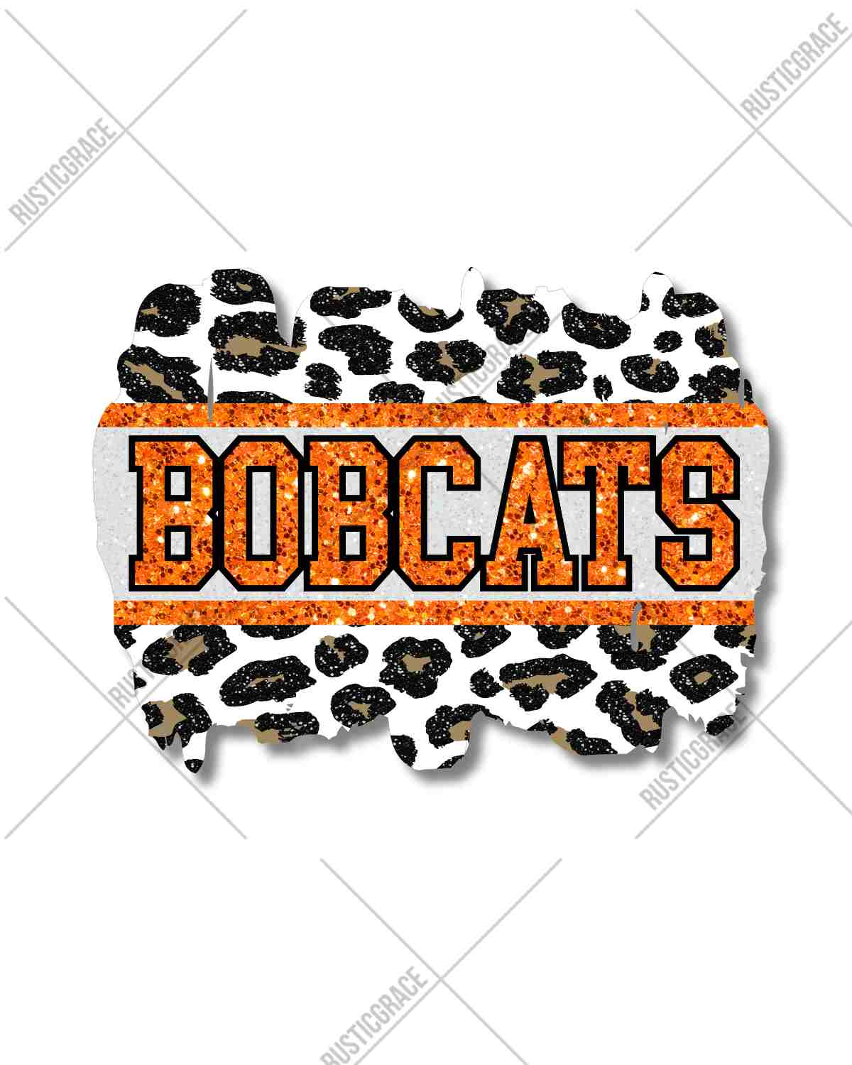 Bobcats Leopard Glitter Swash DTF Transfer