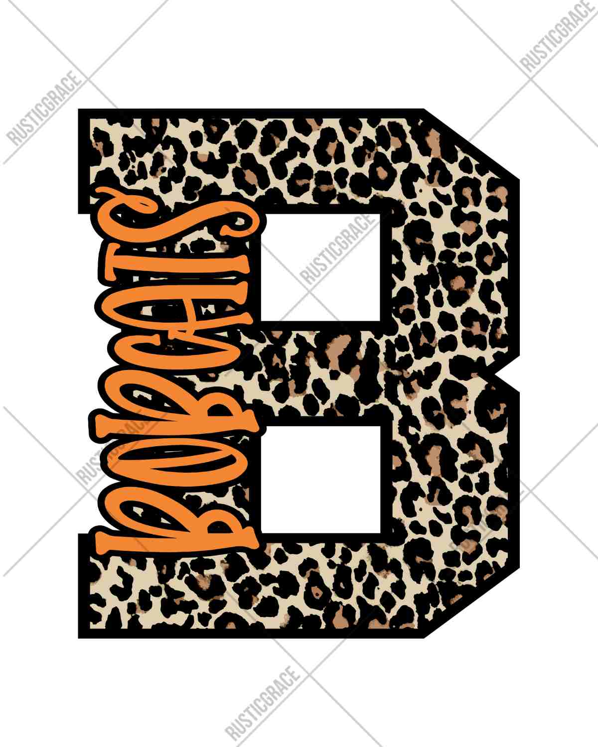 Bobcats Leopard Letter DTF Transfer