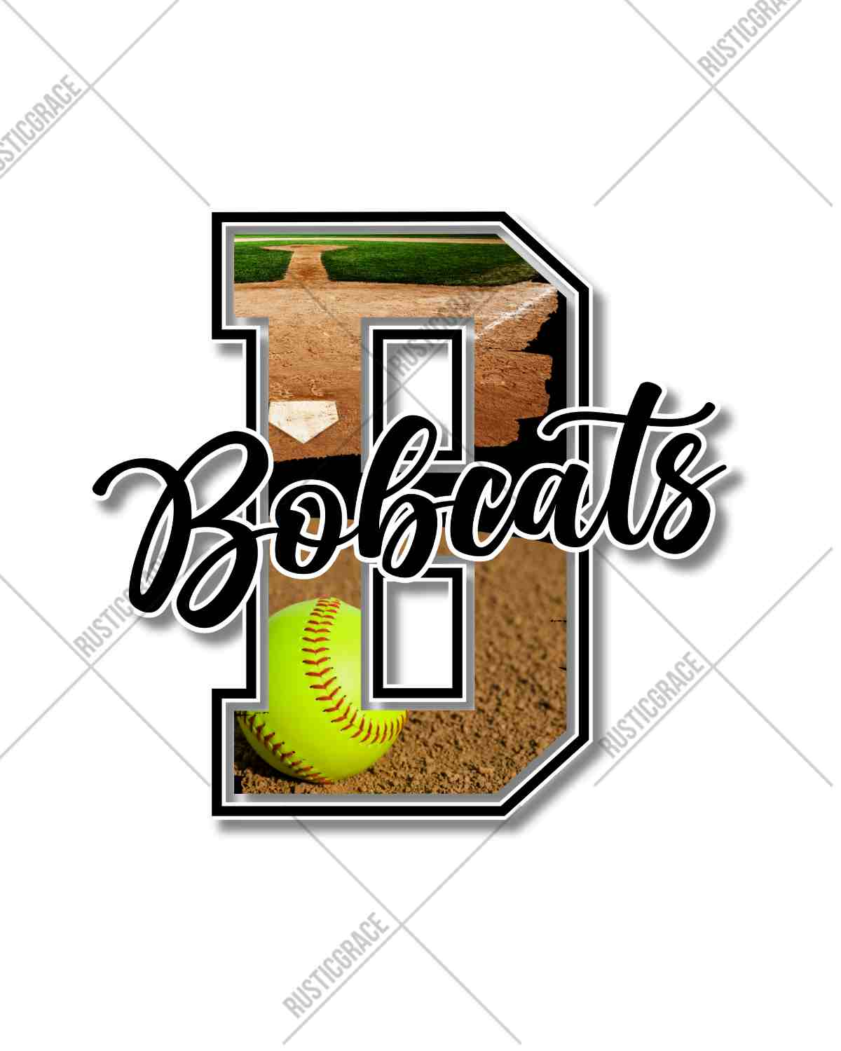 Bobcats Softball Photo Letter DTF Transfer