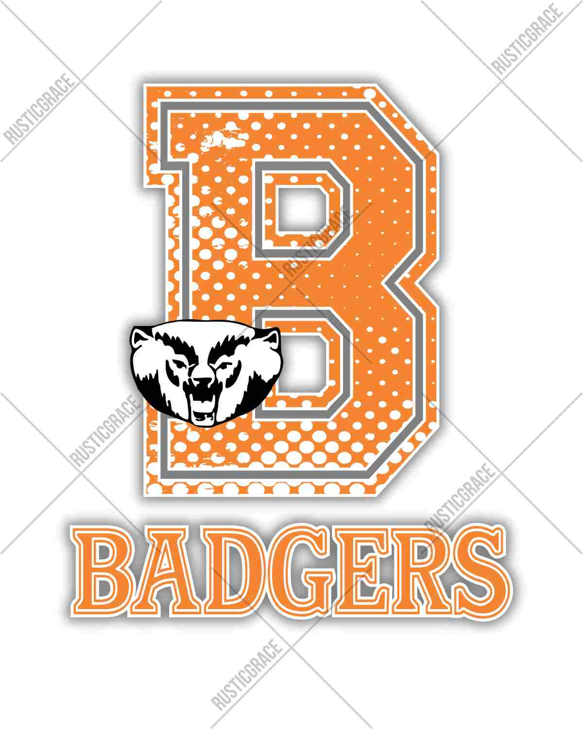 Badgers Halftone Letter DTF Transfer