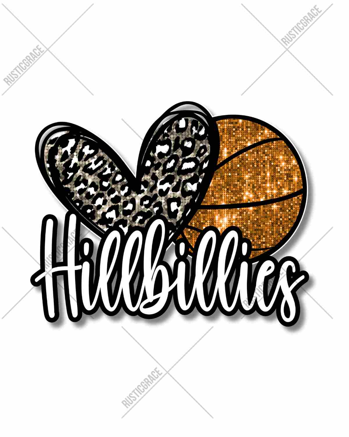 Heart Basketball Hillbillies DTF Transfer