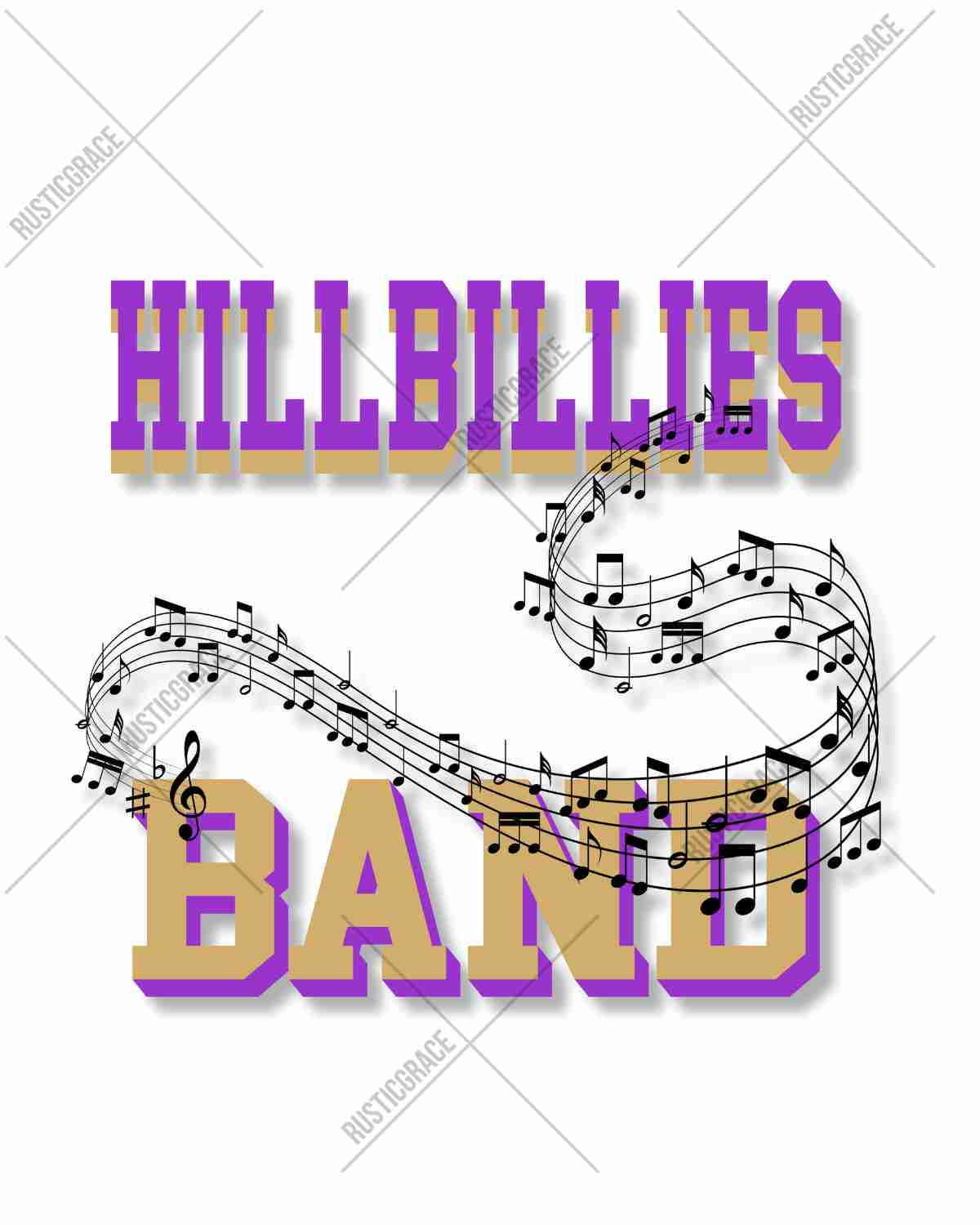 Hillbillies Band Music Notes DTF Transfer