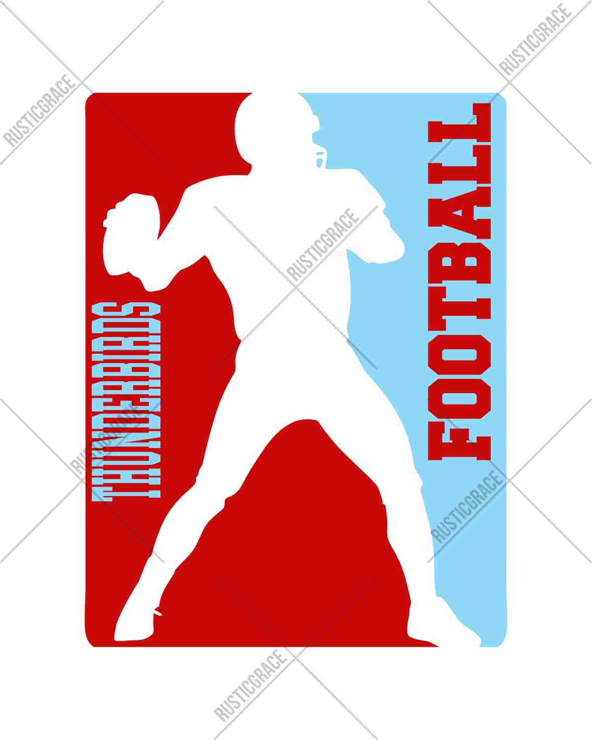 Thunderbirds Football Silhouette DTF Transfer