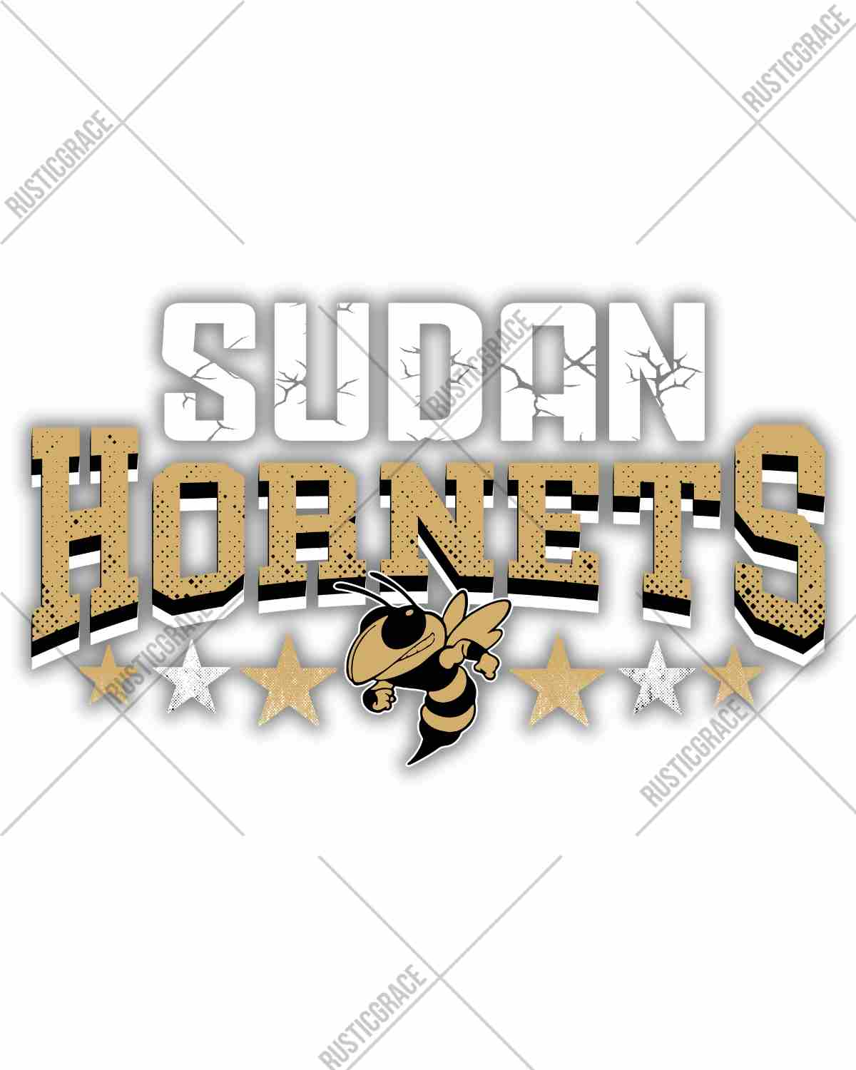 Sudan Hornets Mascot Stars DTF Transfer