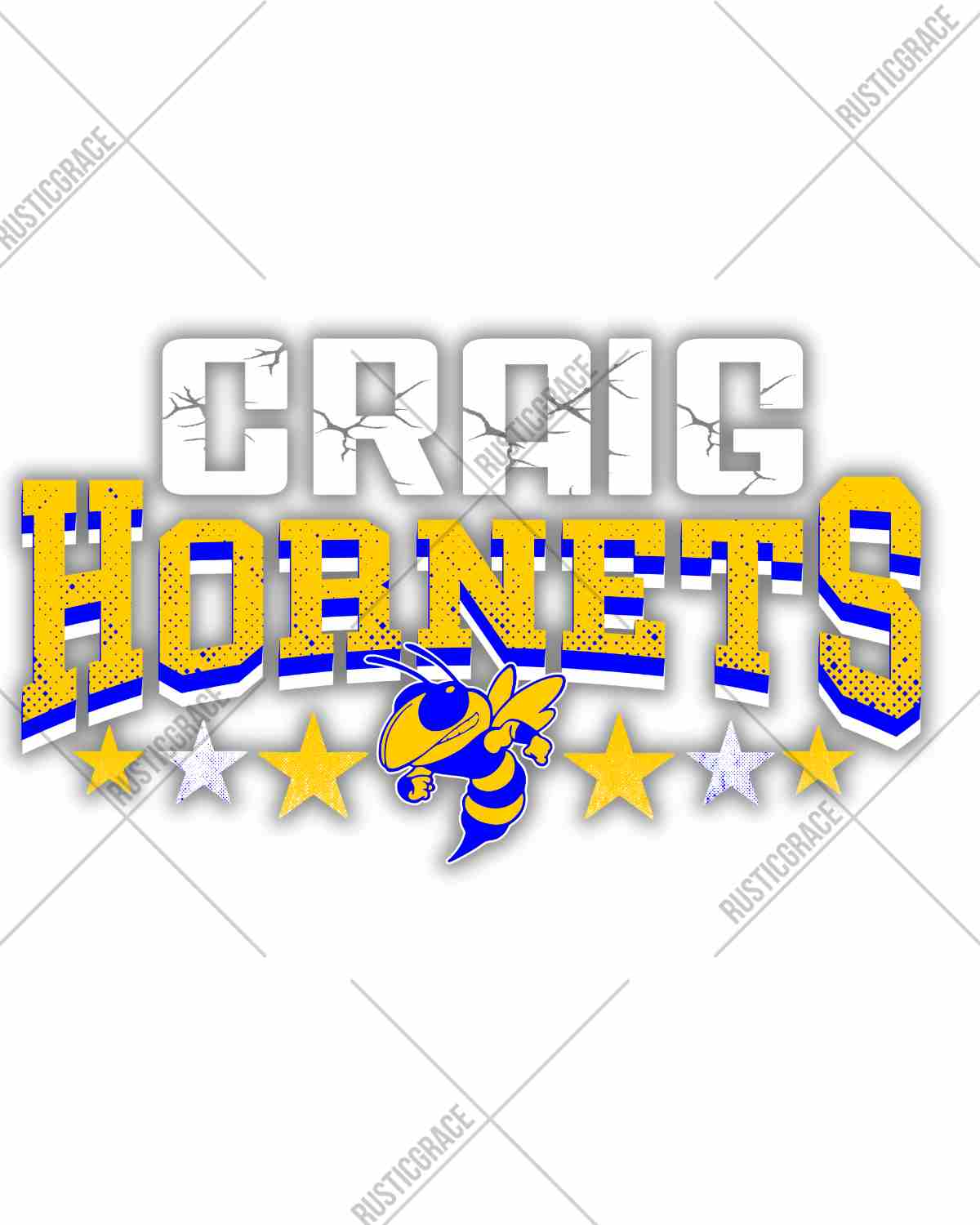 Craig Hornets Mascot Stars DTF Transfer