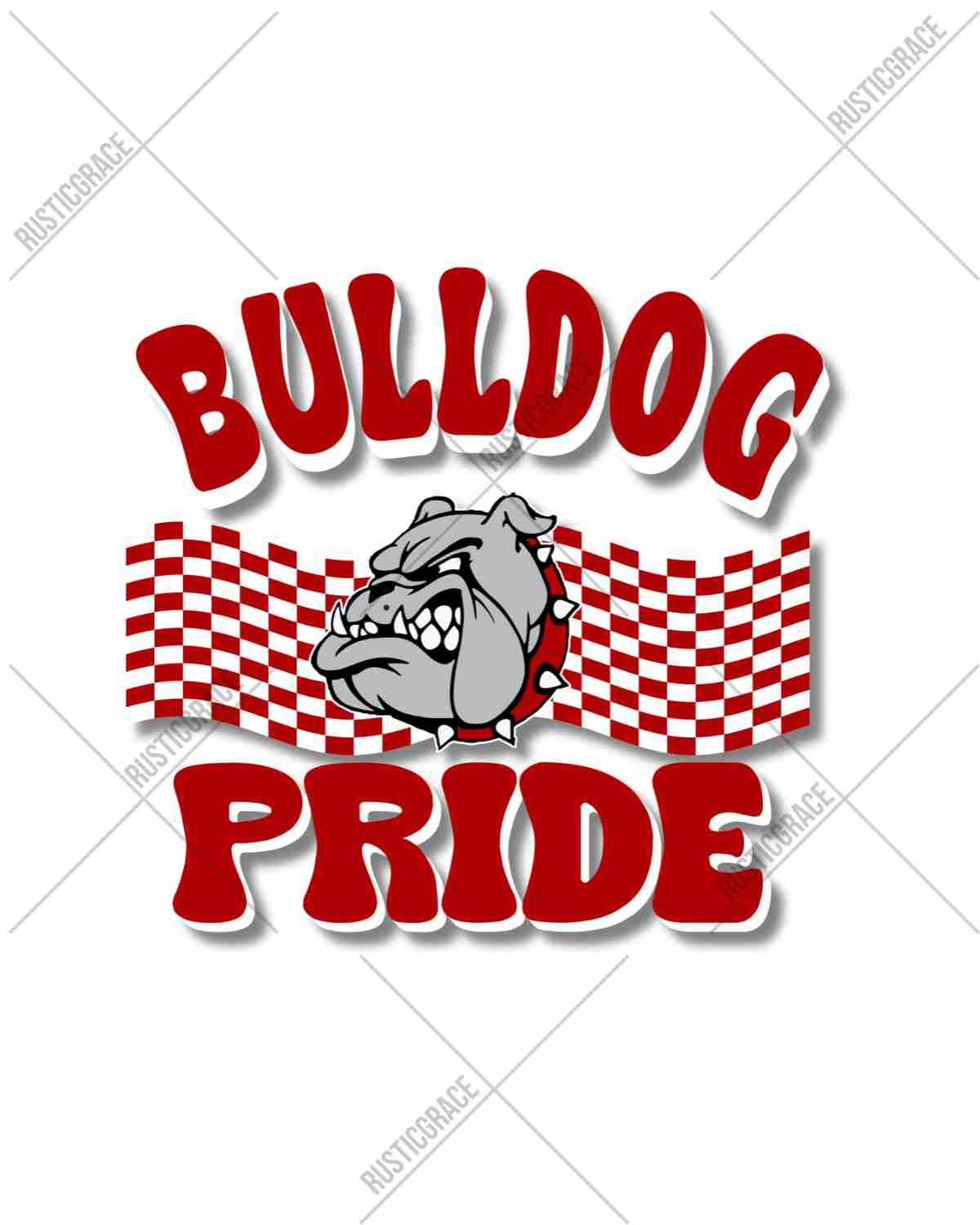 Bulldog Pride Checkered Banner DTF Transfer