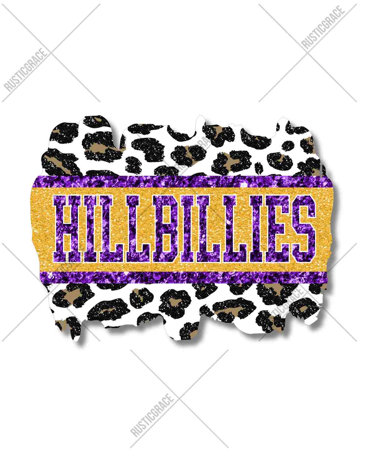 Hillbillies Leopard Glitter Swash DTF Transfer