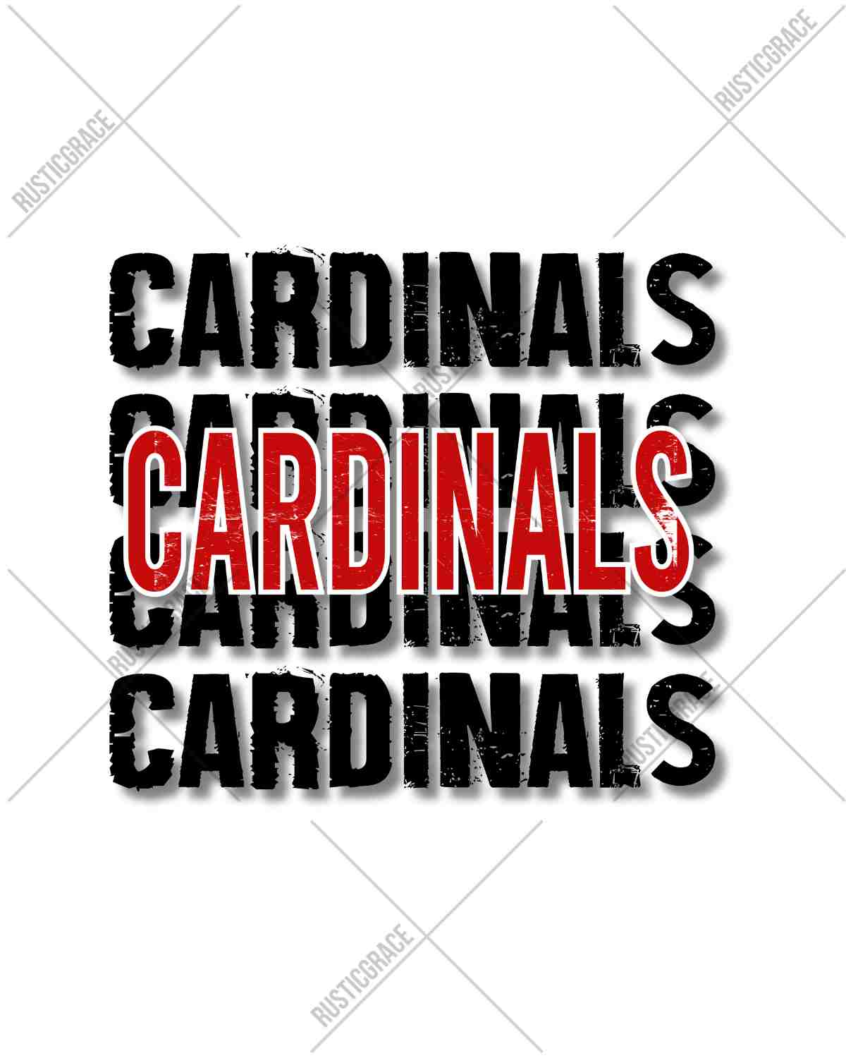 Cardinals Repeat Distressed DTF Transfer