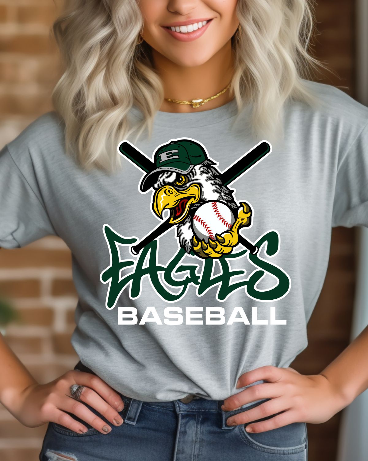 Eagles Baseball Crossed Bats DTF Transfer, rusticgracecompany.com