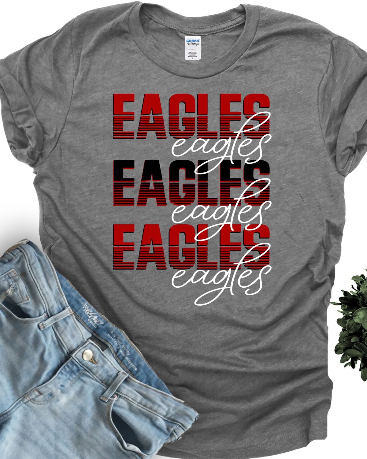 Eagles Sliced Letters Repeating DTF Transfer