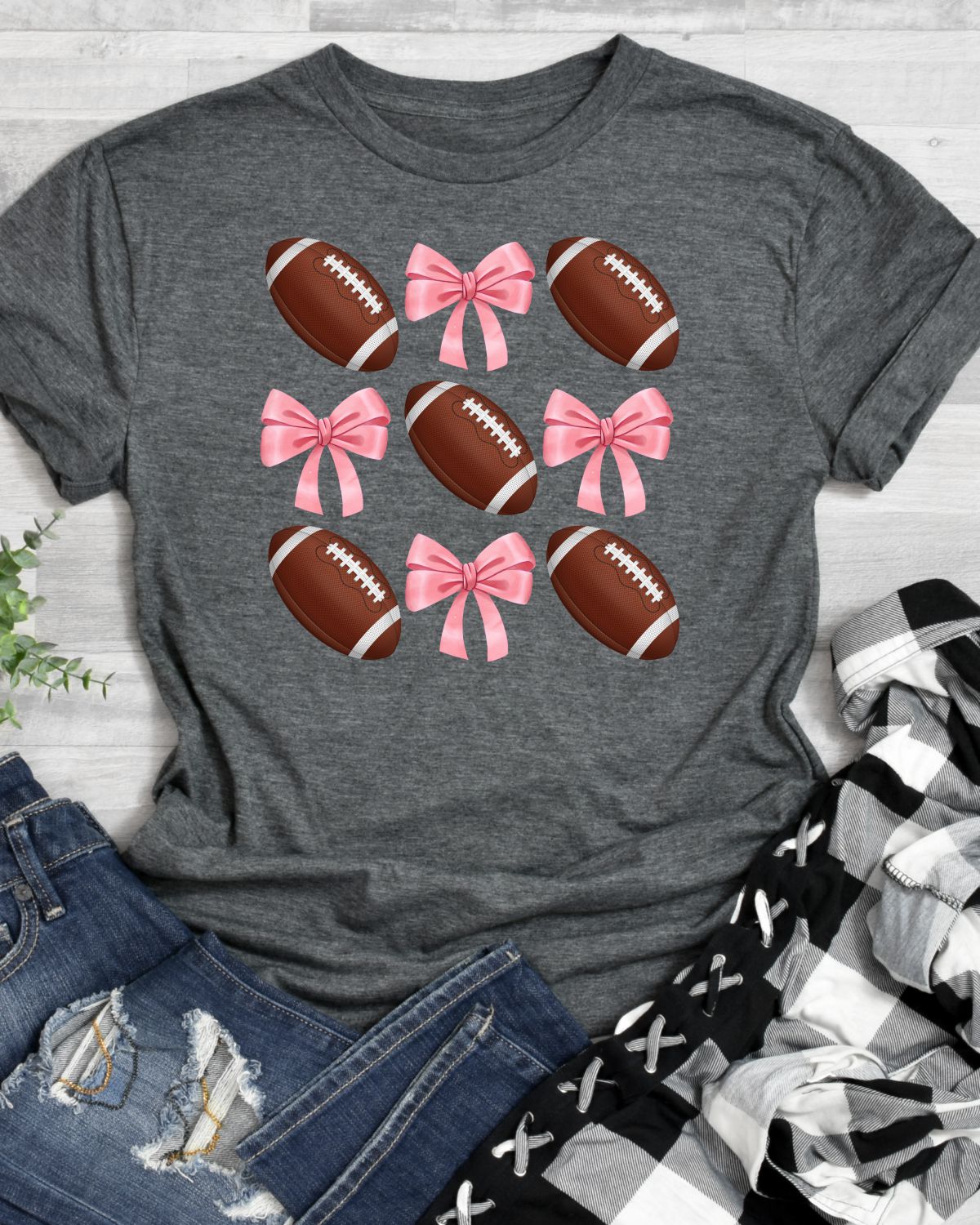 Footballs & Bows Coquette DTF Transfer