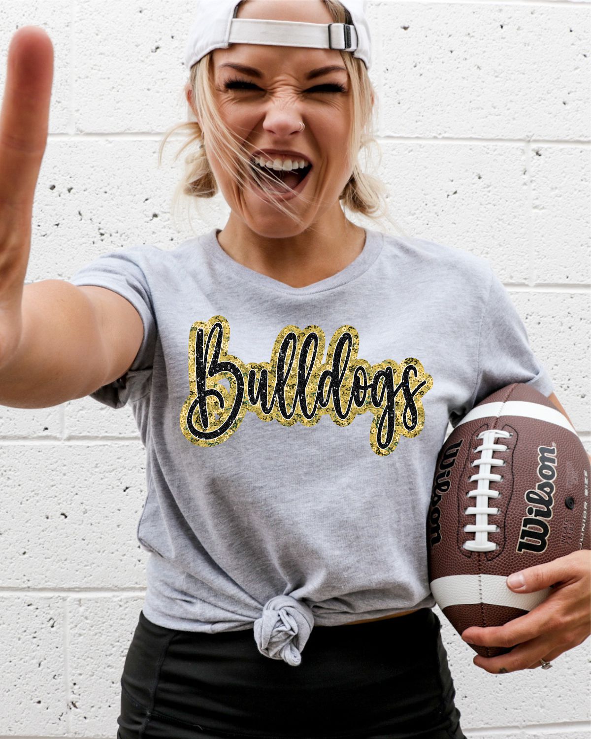 Bulldogs Sequin Script Word DTF Transfer