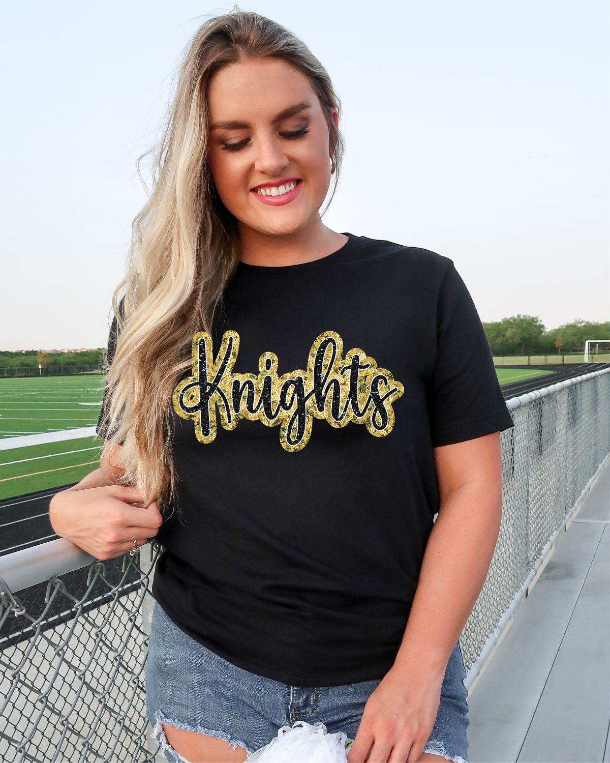 Knights Sequin Script Word DTF Transfer