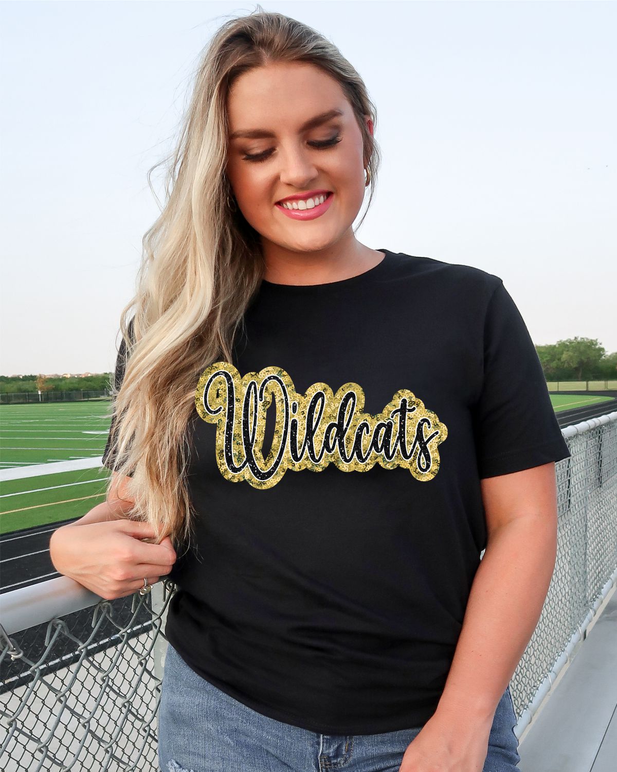 Wildcats Sequin Script Word DTF Transfer