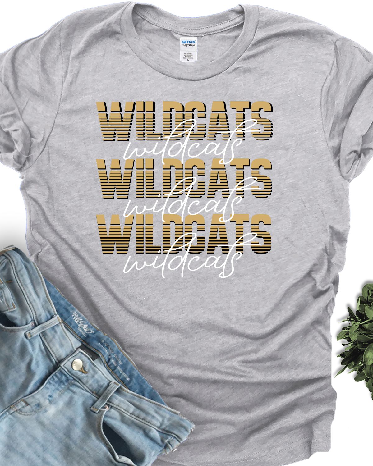 Wildcats Sliced Letters Repeating DTF Transfer