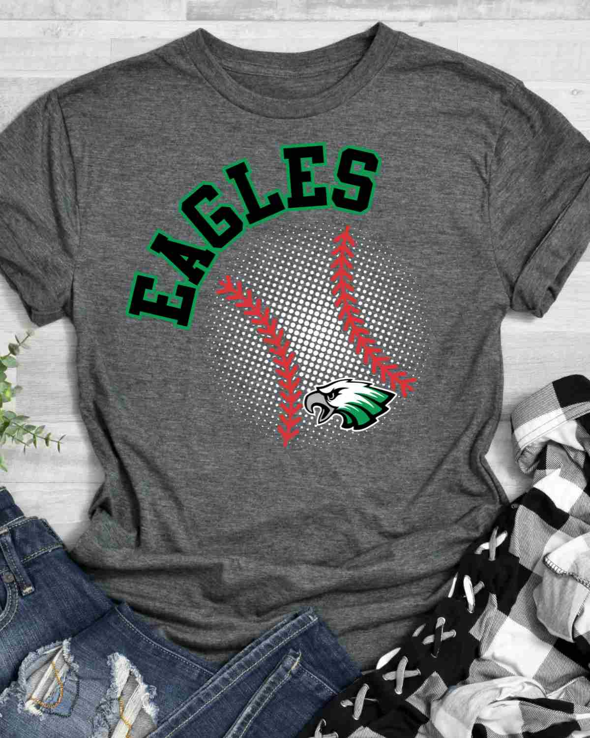 Eagles Baseball Halftone DTF Transfer