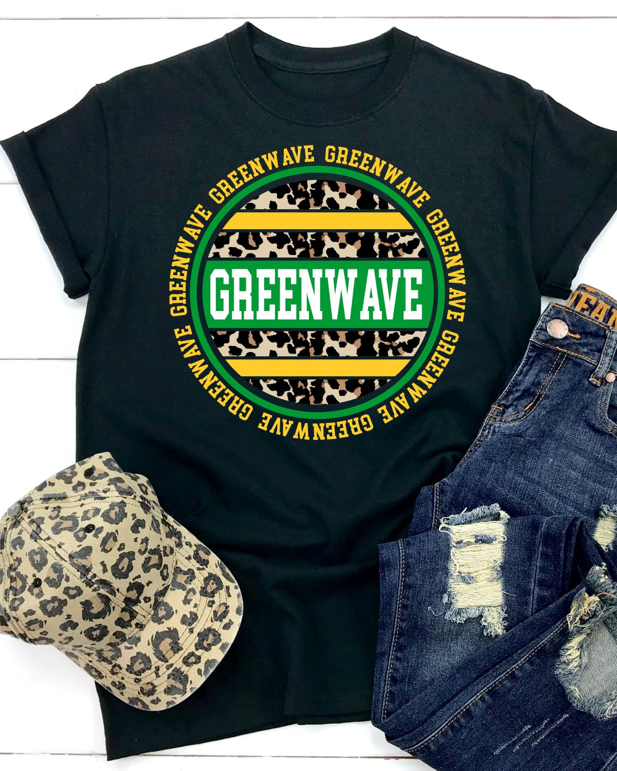 Greenwave Leopard Circle DTF Transfer