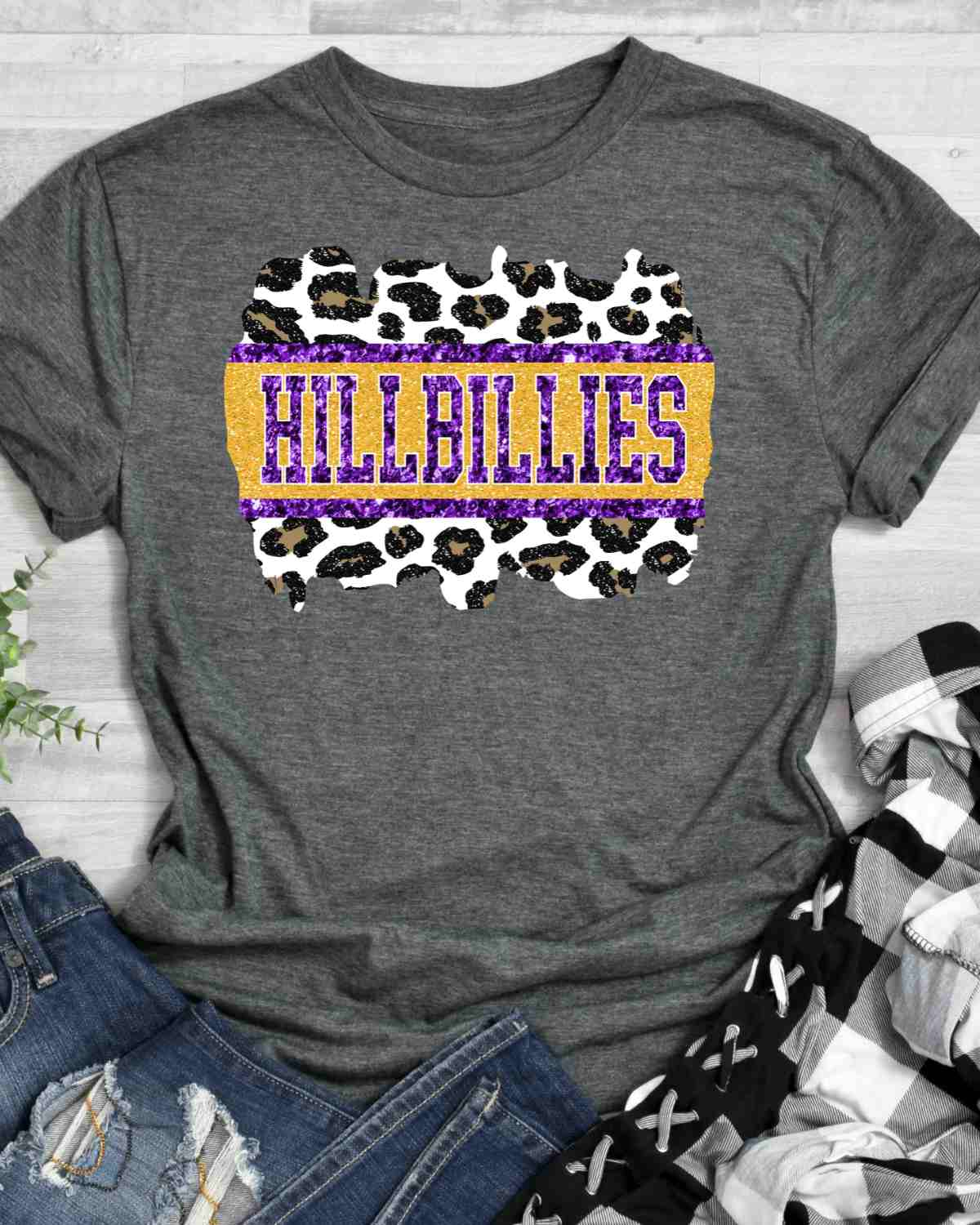 Hillbillies Leopard Glitter Swash DTF Transfer