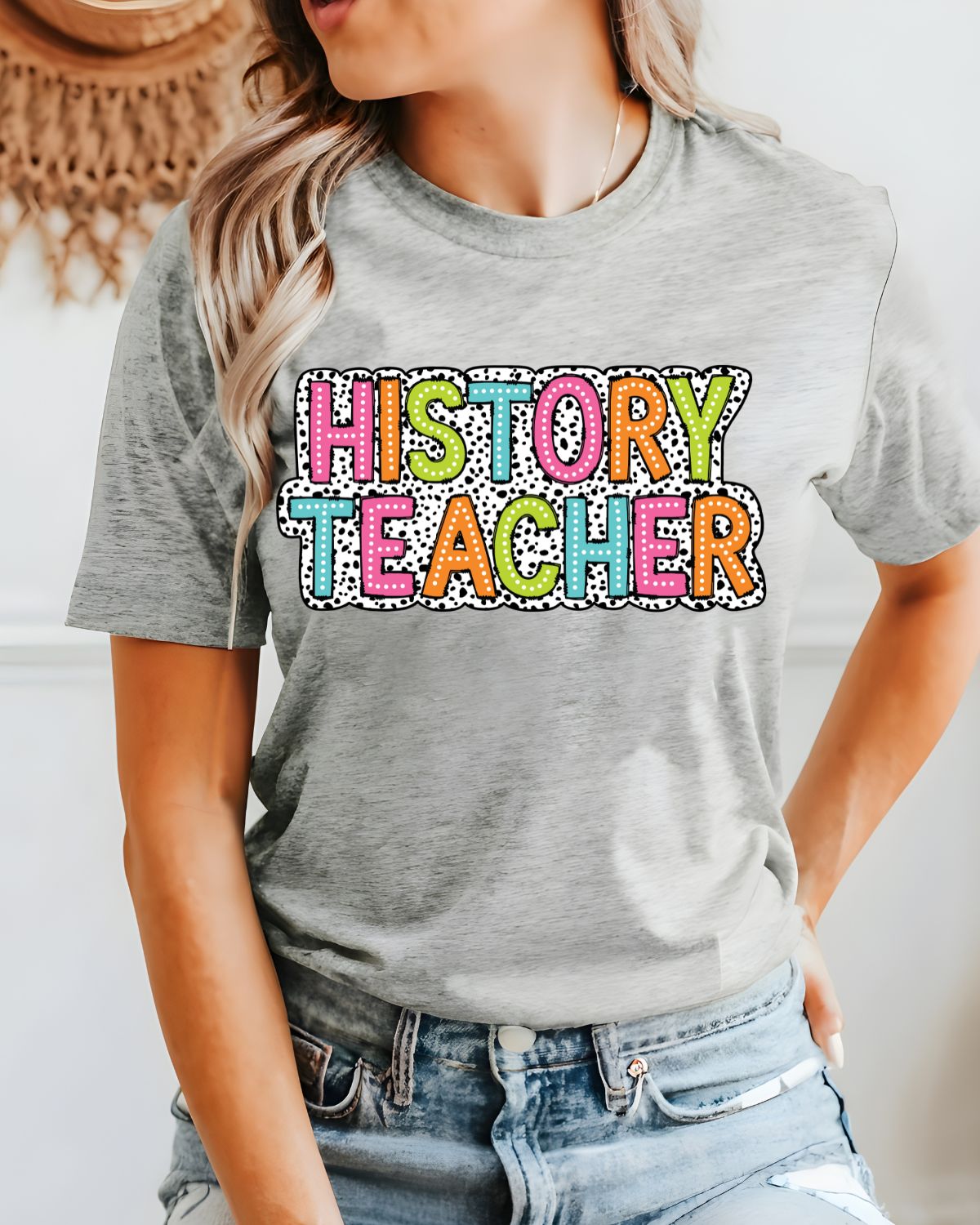 History Teacher Colorful Dots DTF Transfer