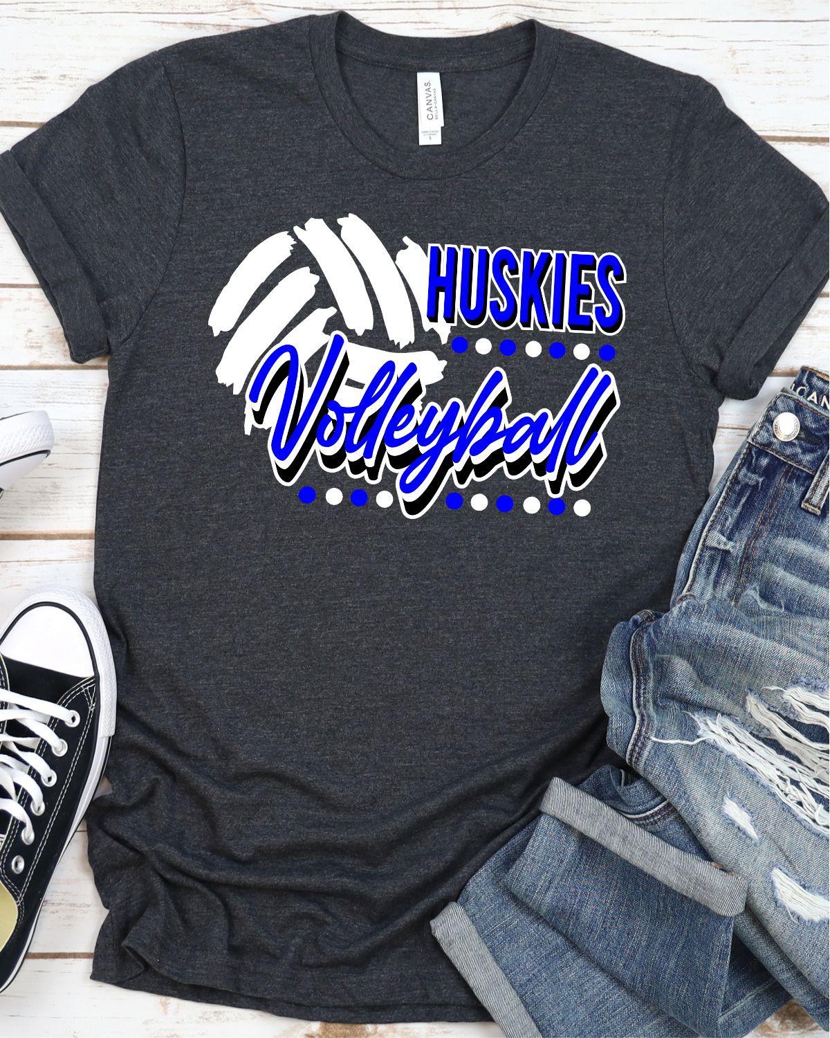 Huskies Volleyball with Dots Transfer – Rustic Grace Heat Transfer Company