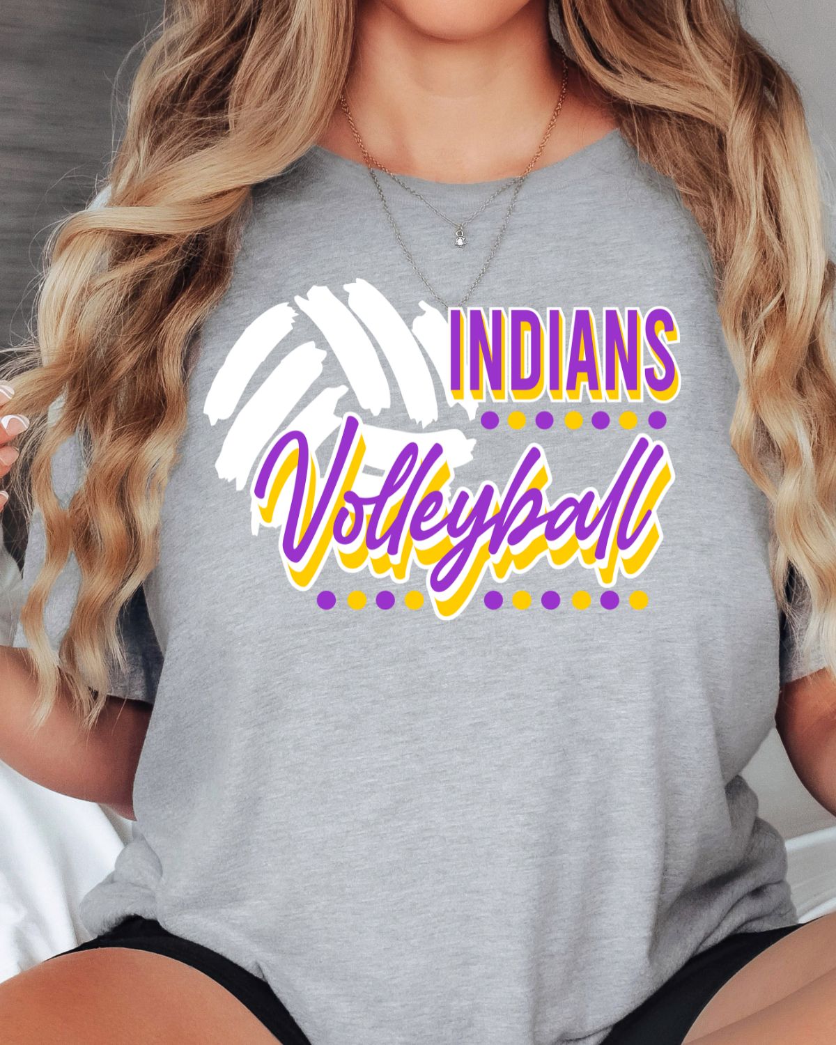 Indians Volleyball with Dots DTF Transfer