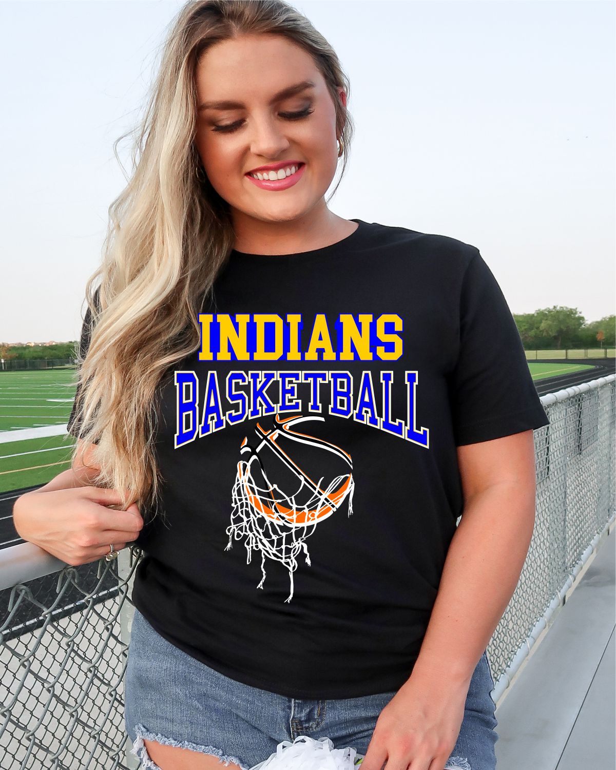 Indians Basketball Hanging Net DTF Transfer