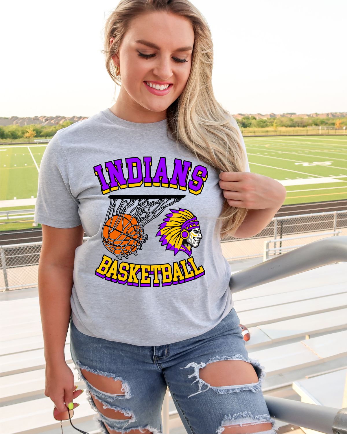 Indians Basketball Hoop DTF Transfer