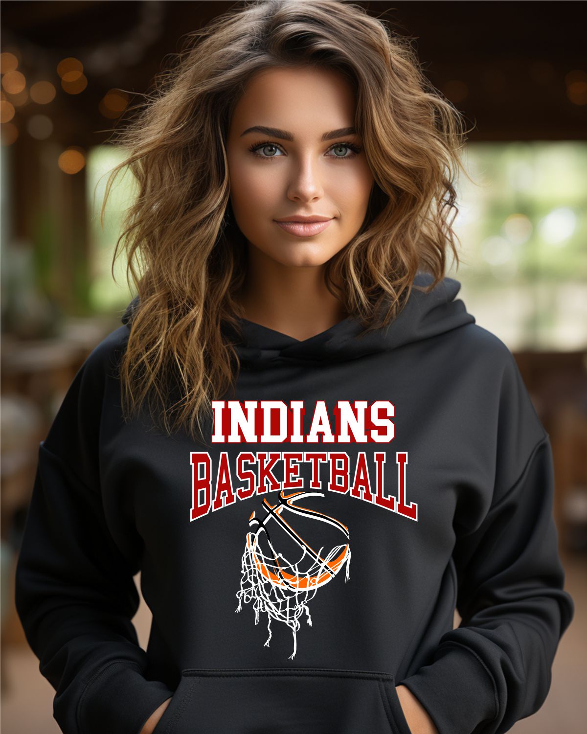 Indians Basketball Hanging Net DTF Transfer