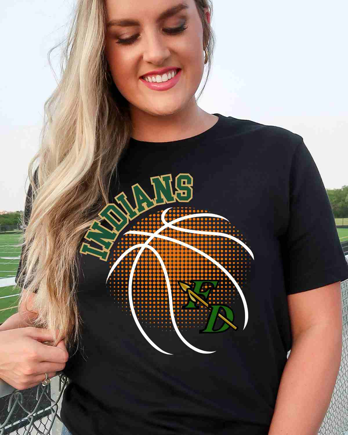 Fort Davis Indians Basketball Halftone DTF Transfer