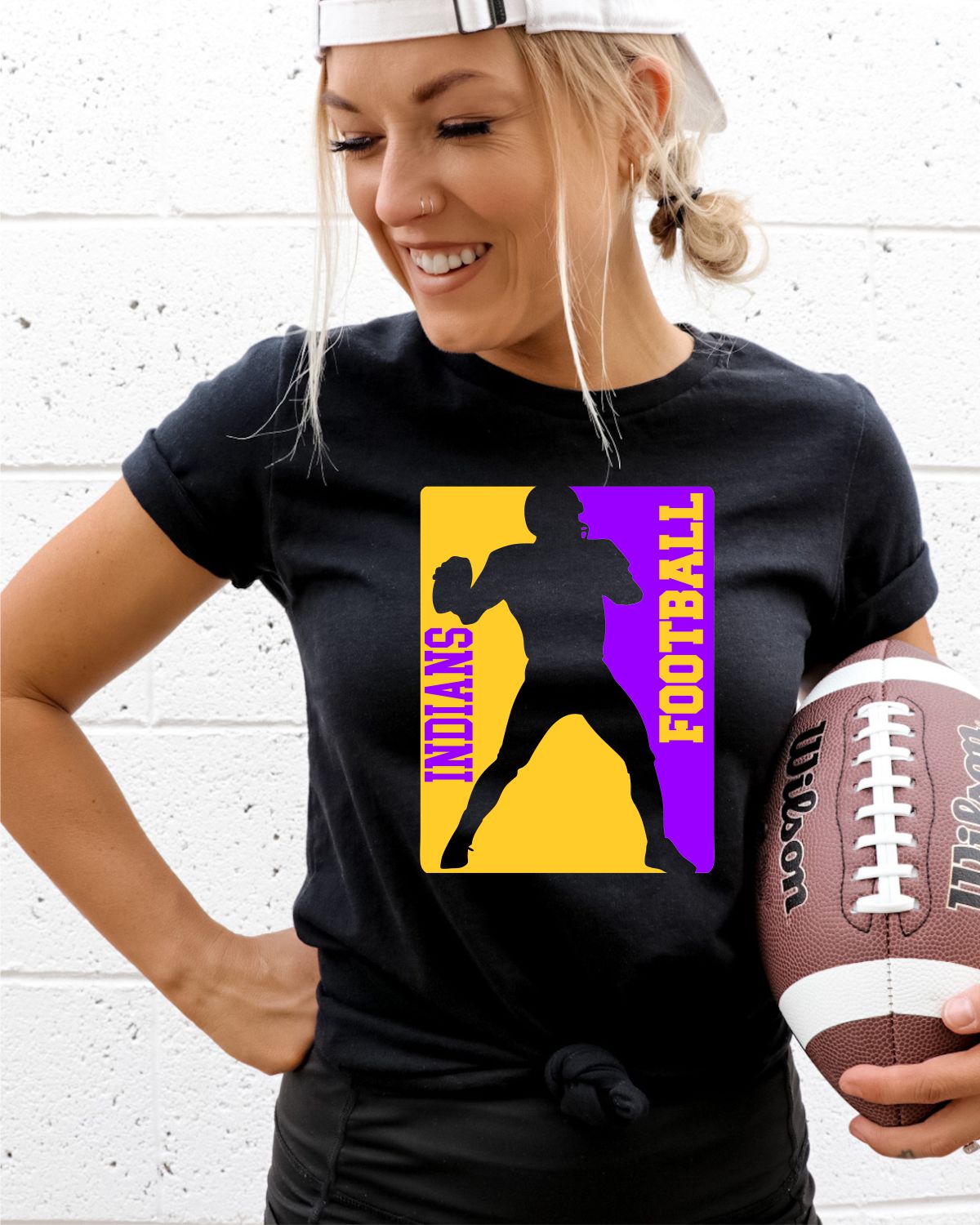 Indians Football Silhouette DTF Transfer