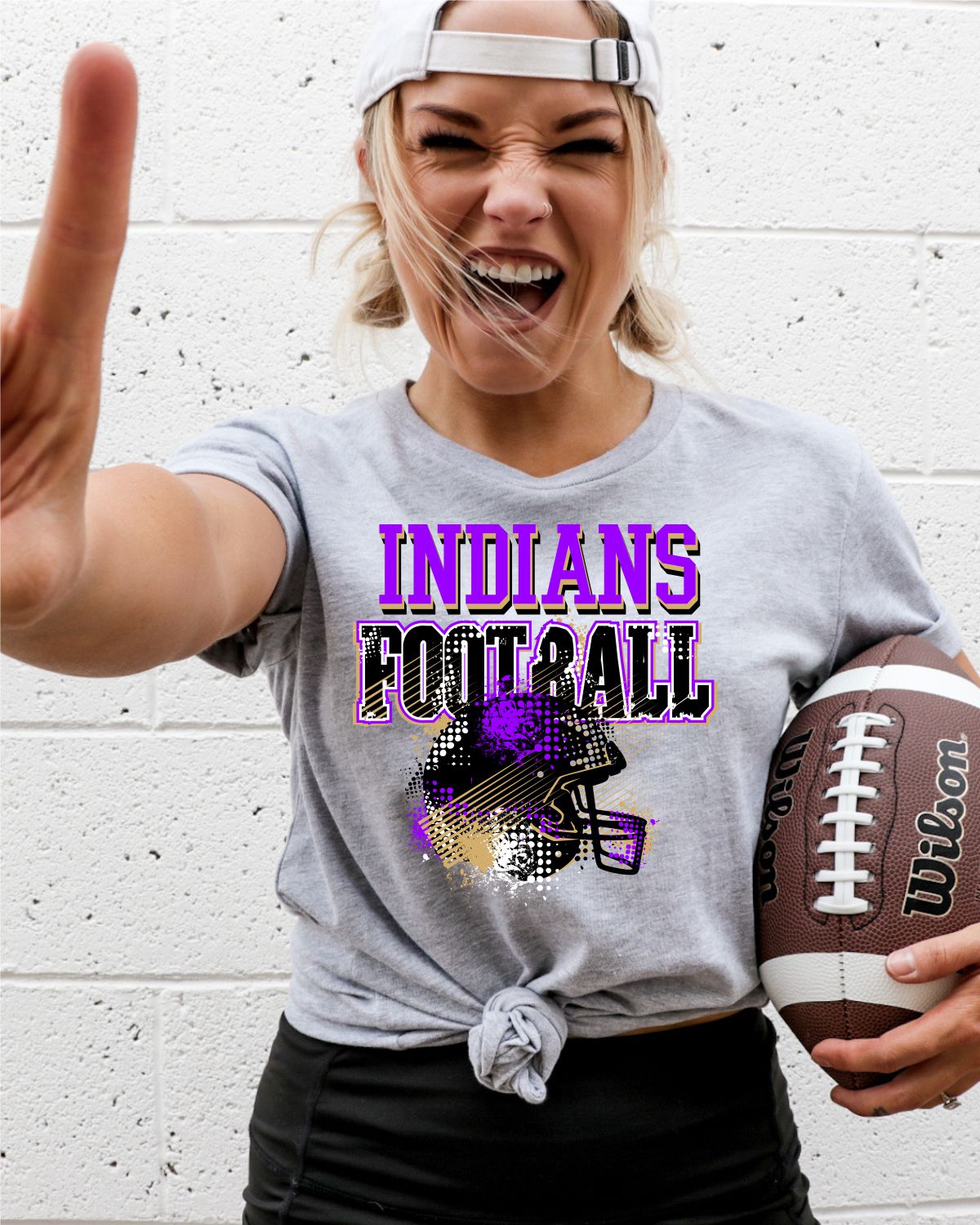 Indians Football Helmet Grunge DTF Transfer