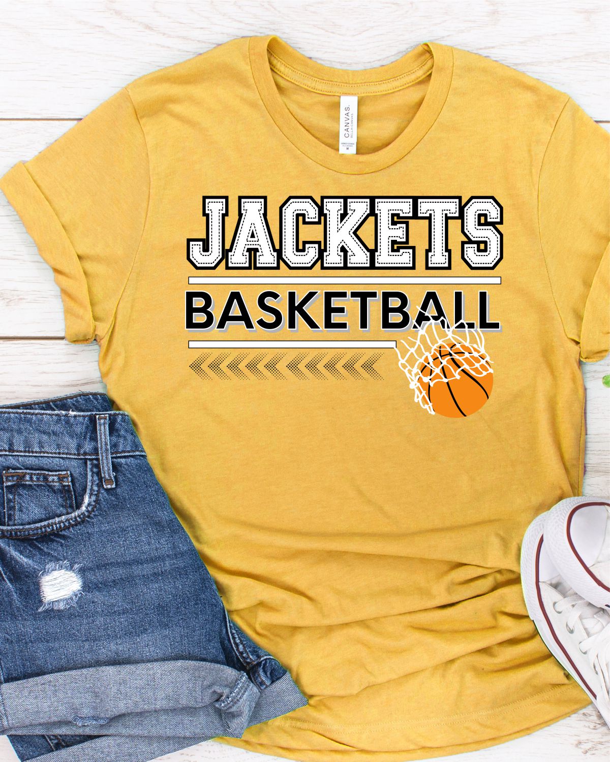 Jackets Basketball Arrow & Hoop DTF Transfer