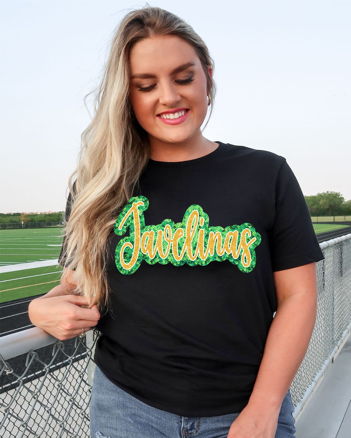 Javelinas Sequin Script Word DTF Transfer