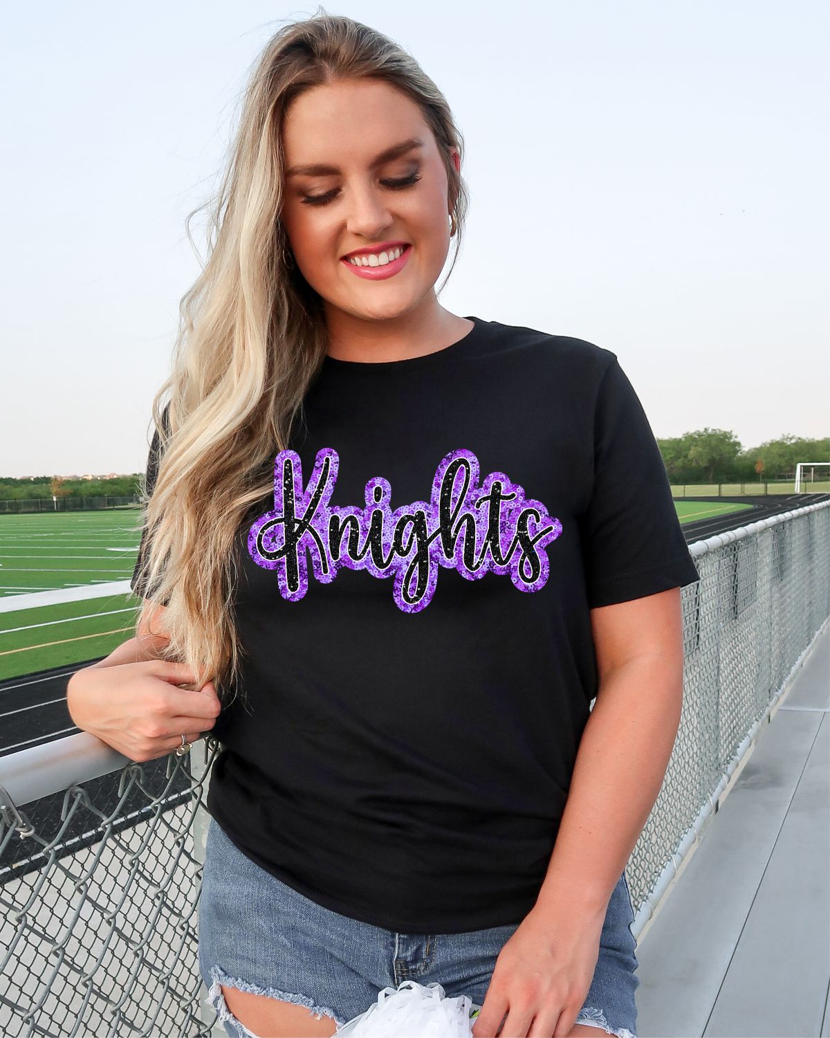 Knights Sequin Script Word DTF Transfer